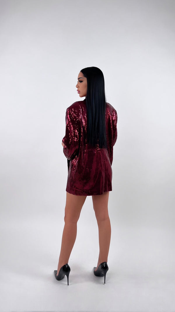 Blazer Paillettes Bordeaux